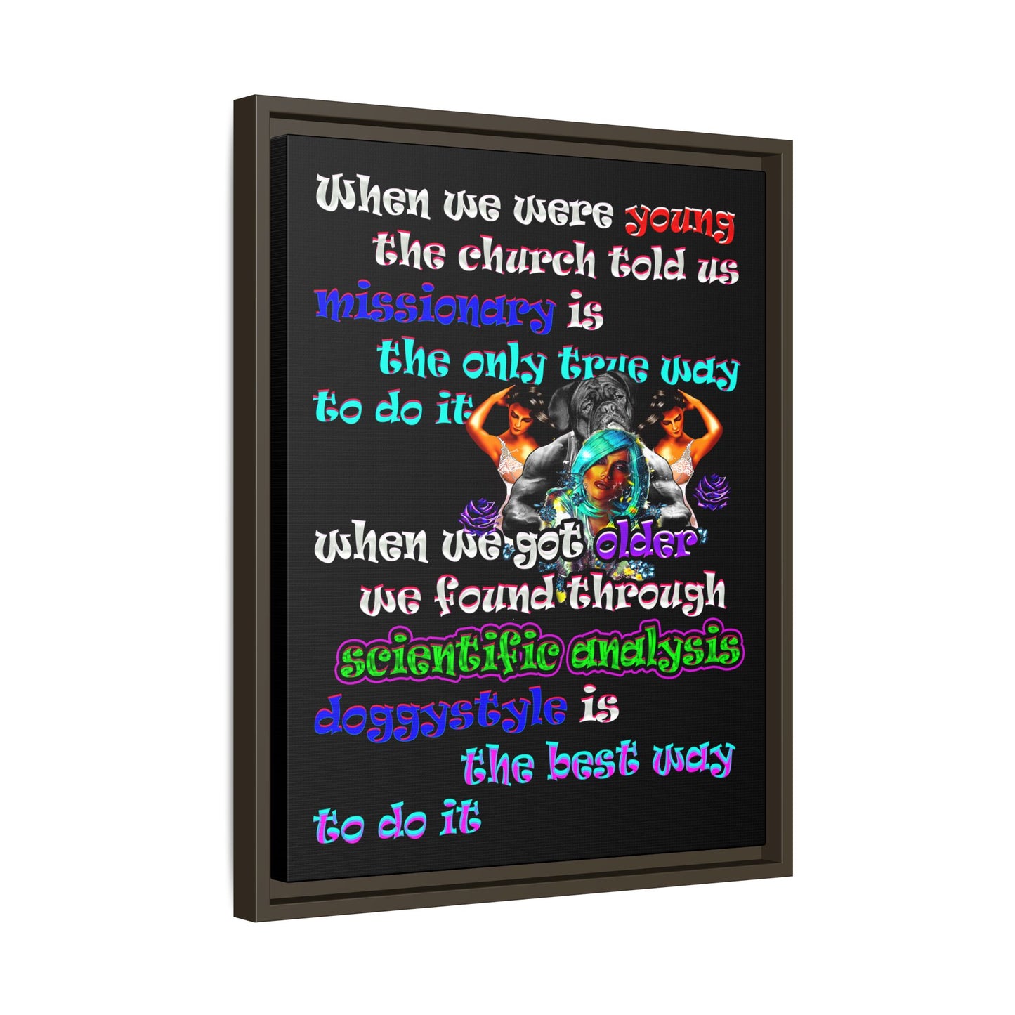 doggystyle - framed canvas art (black)