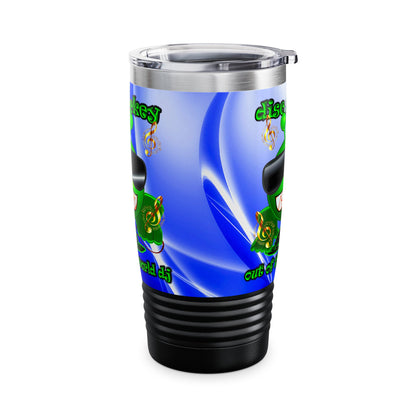 disc jockey - Ringneck Tumbler, 20oz (blue-white wave)