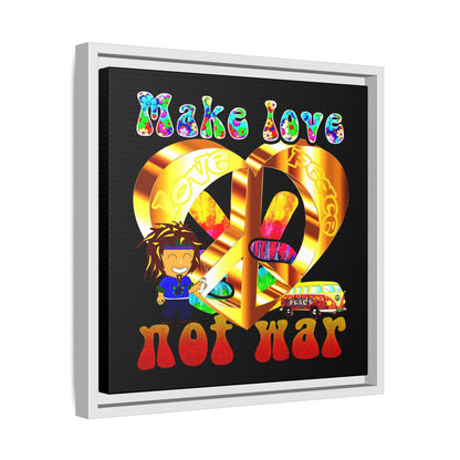love peace - framed canvas art (black)
