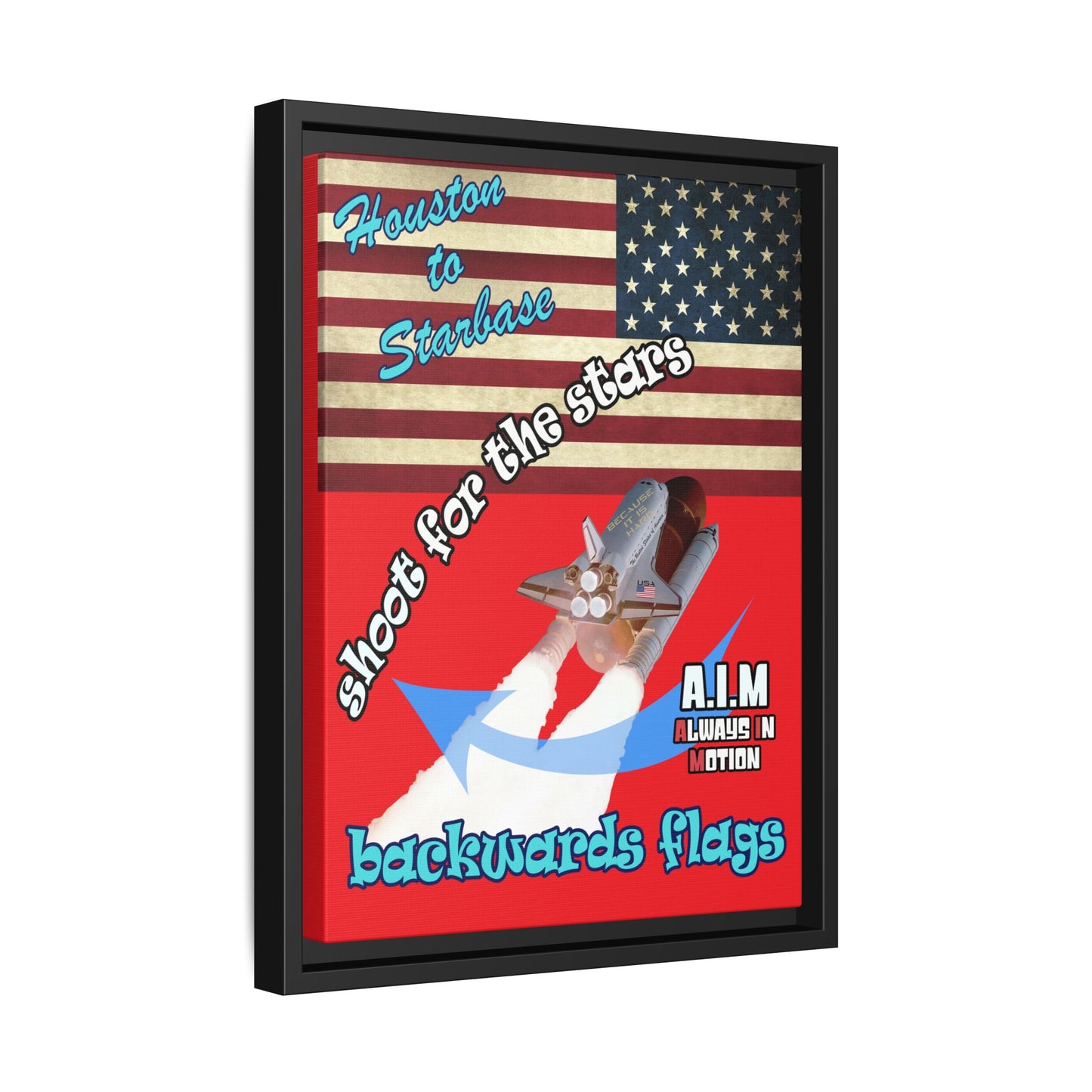 shoot for the stars - framed canvas art (red)