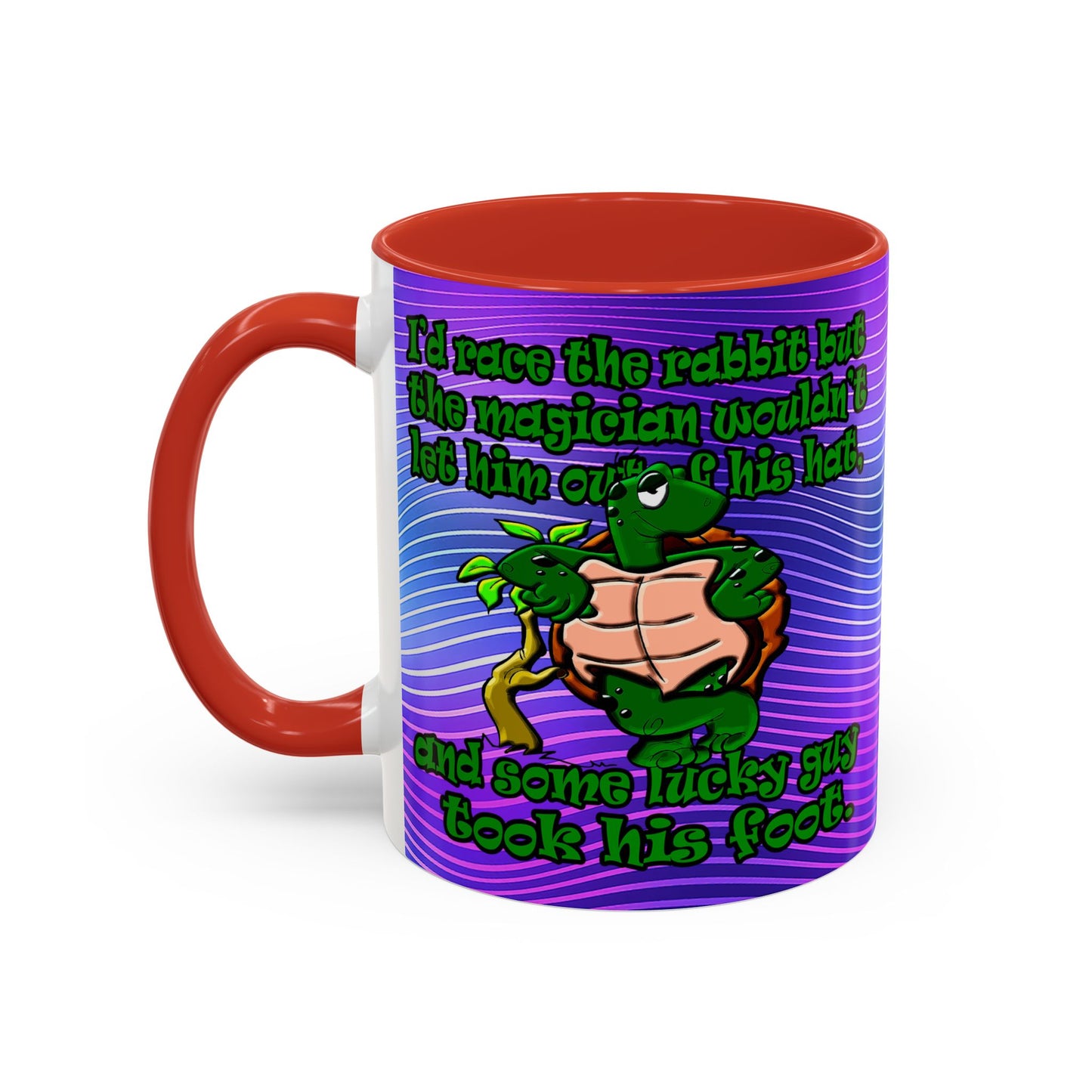 turtle race - Accent Mug (purple wave)