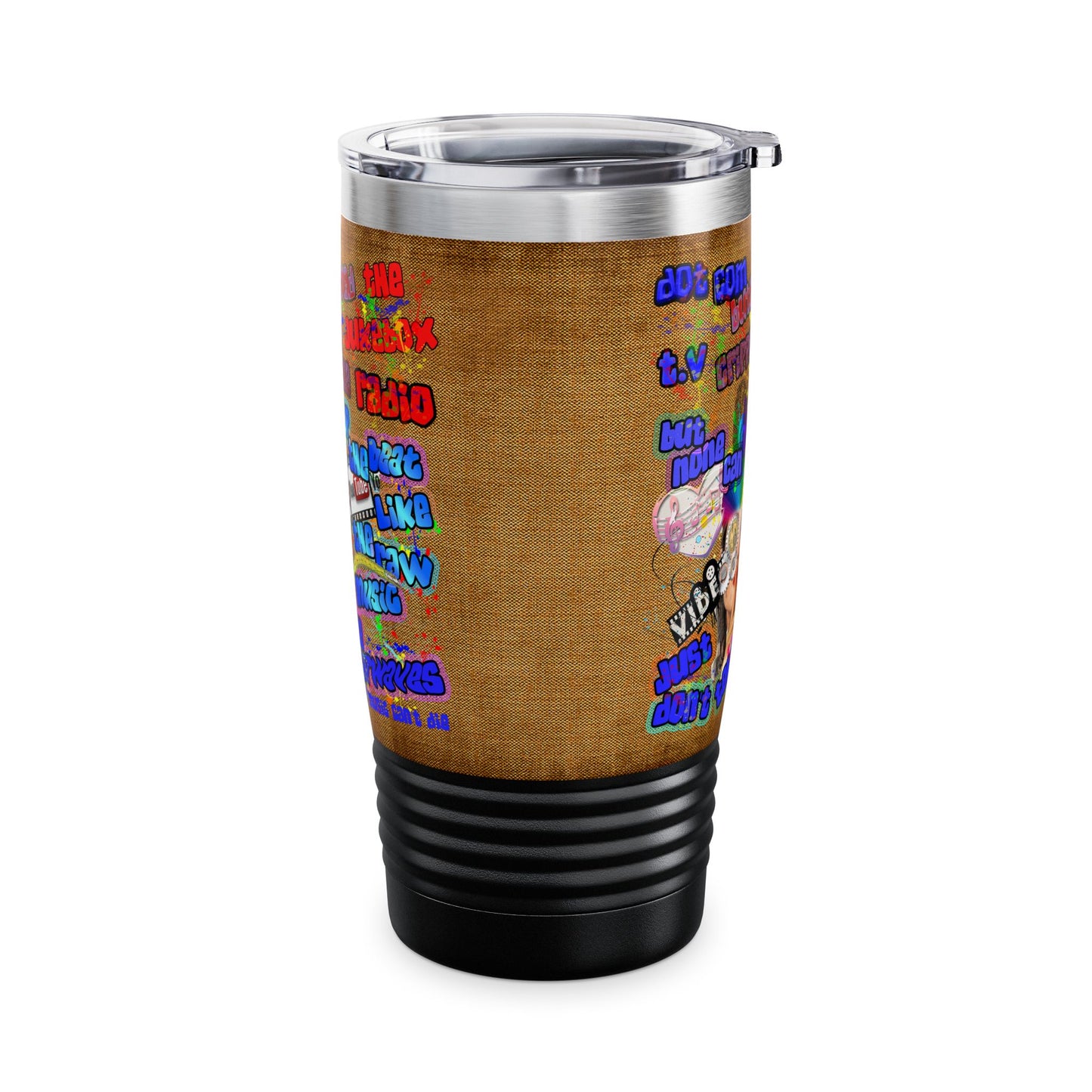drop the beat - Ringneck Tumbler, 20oz  (brown papyrus)