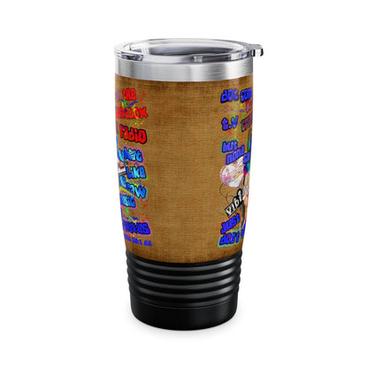drop the beat - Ringneck Tumbler, 20oz  (brown papyrus)