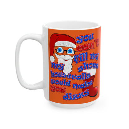 santa's shoes - White Mug (orange)