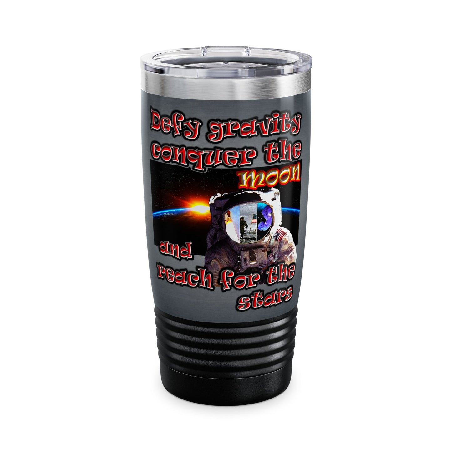 defy conquer reach - Ringneck Tumbler, 20oz (grey-light grey)
