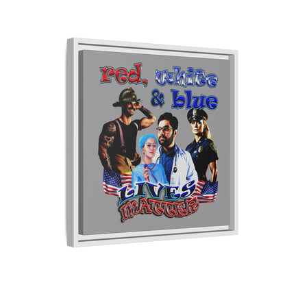 rw&b lives matter - framed canvas art (grey)