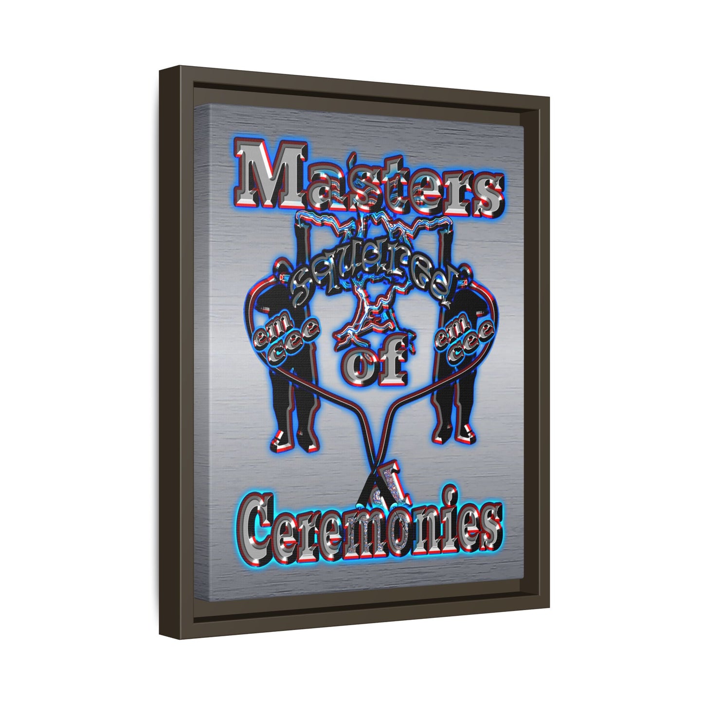 em cee squared - framed canvas art (brushed nickel)