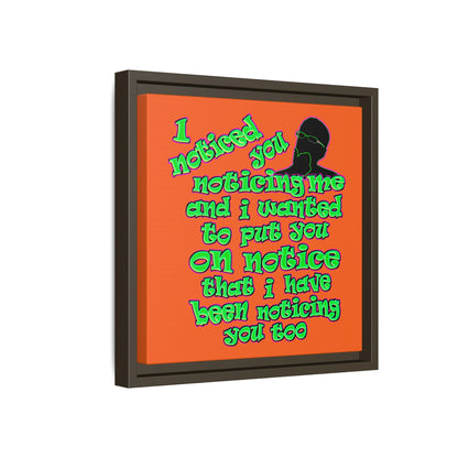 noticed you noticing - framed canvas art (orange)