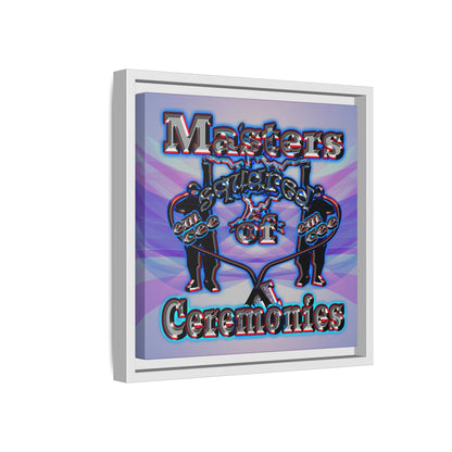 em cee squared - framed canvas art (light blue-pink wave)
