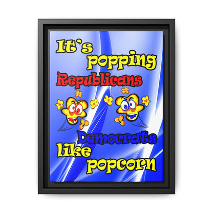 popping like popcorn - framed canvas art (blue-white wave)