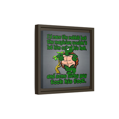 turtle race - framed canvas art (grey-light grey)