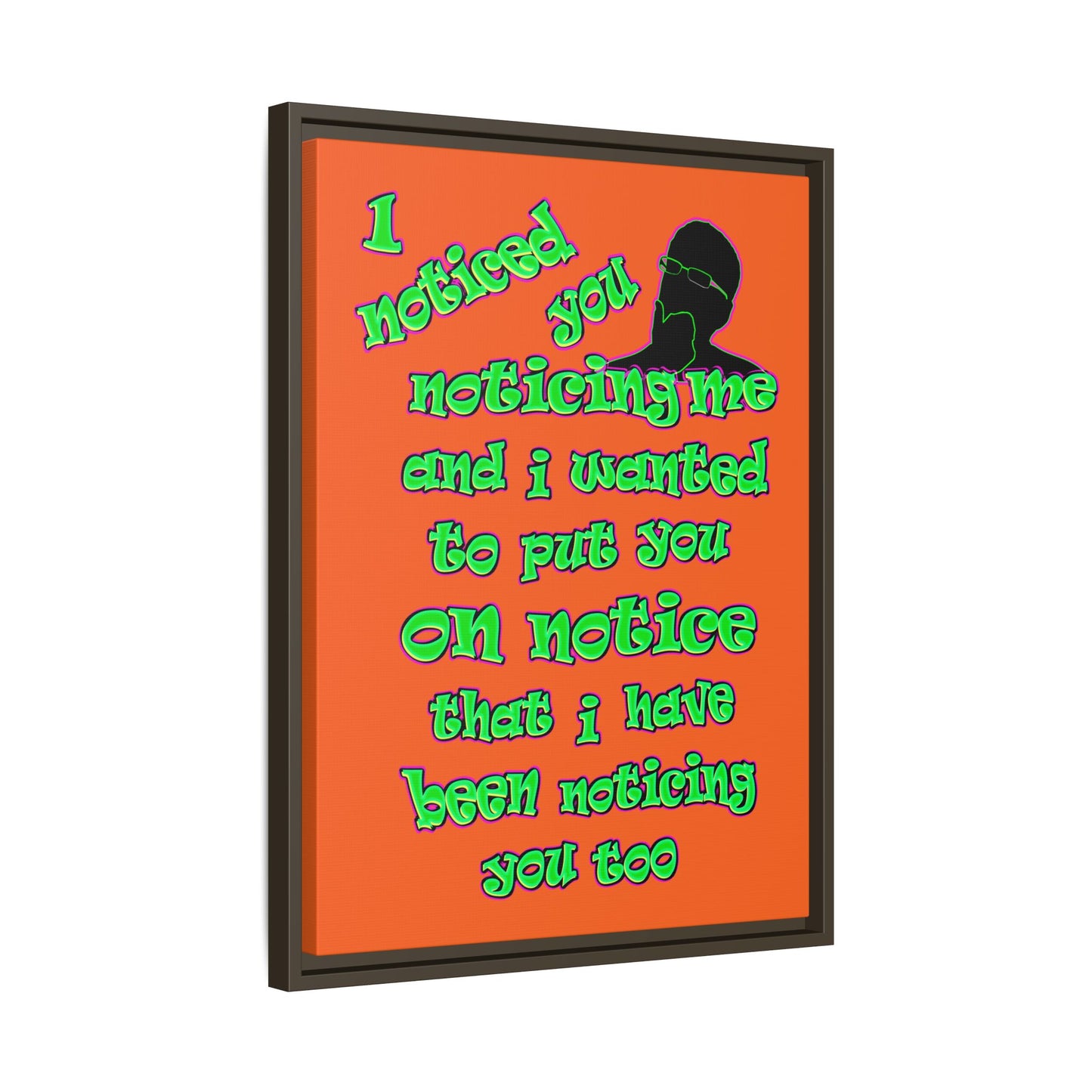 noticed you noticing - framed canvas art (orange)