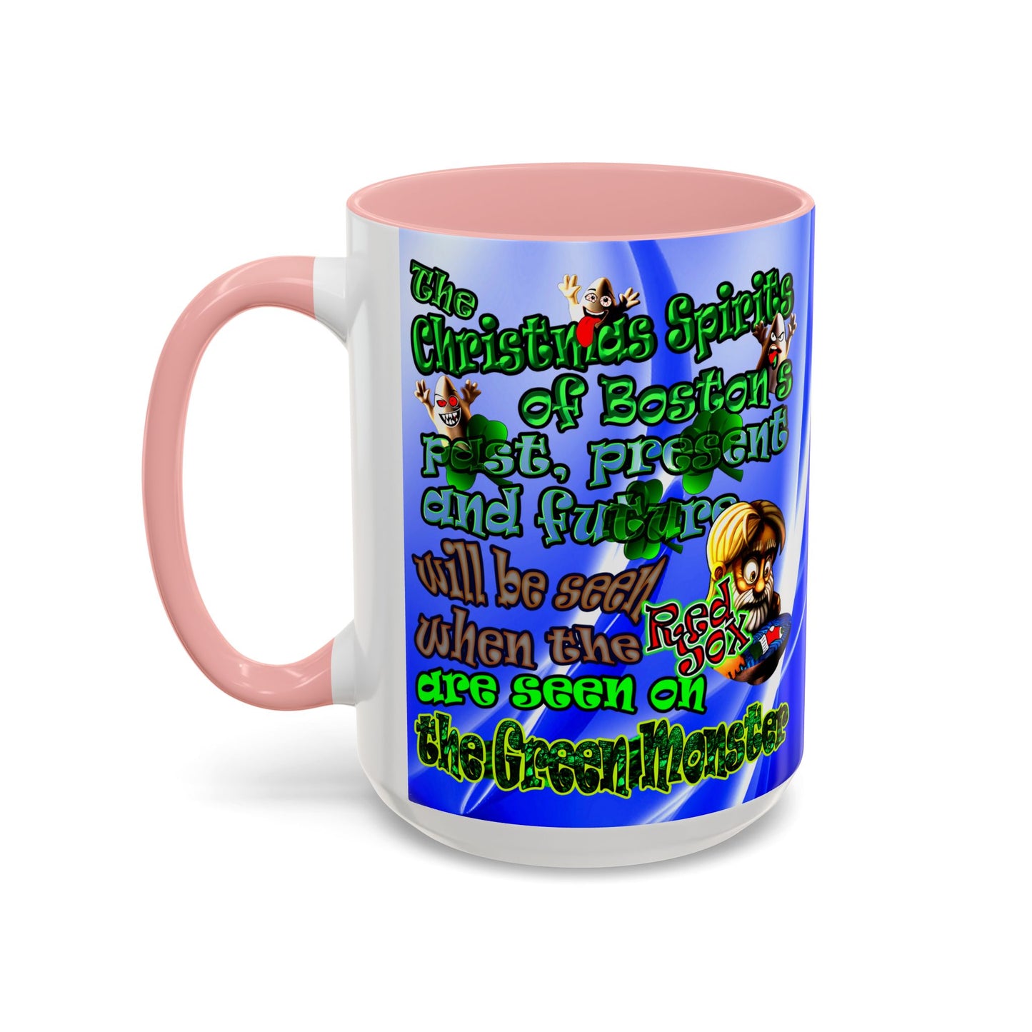 christmas spirits of boston - Accent Mug (blue-white wave)