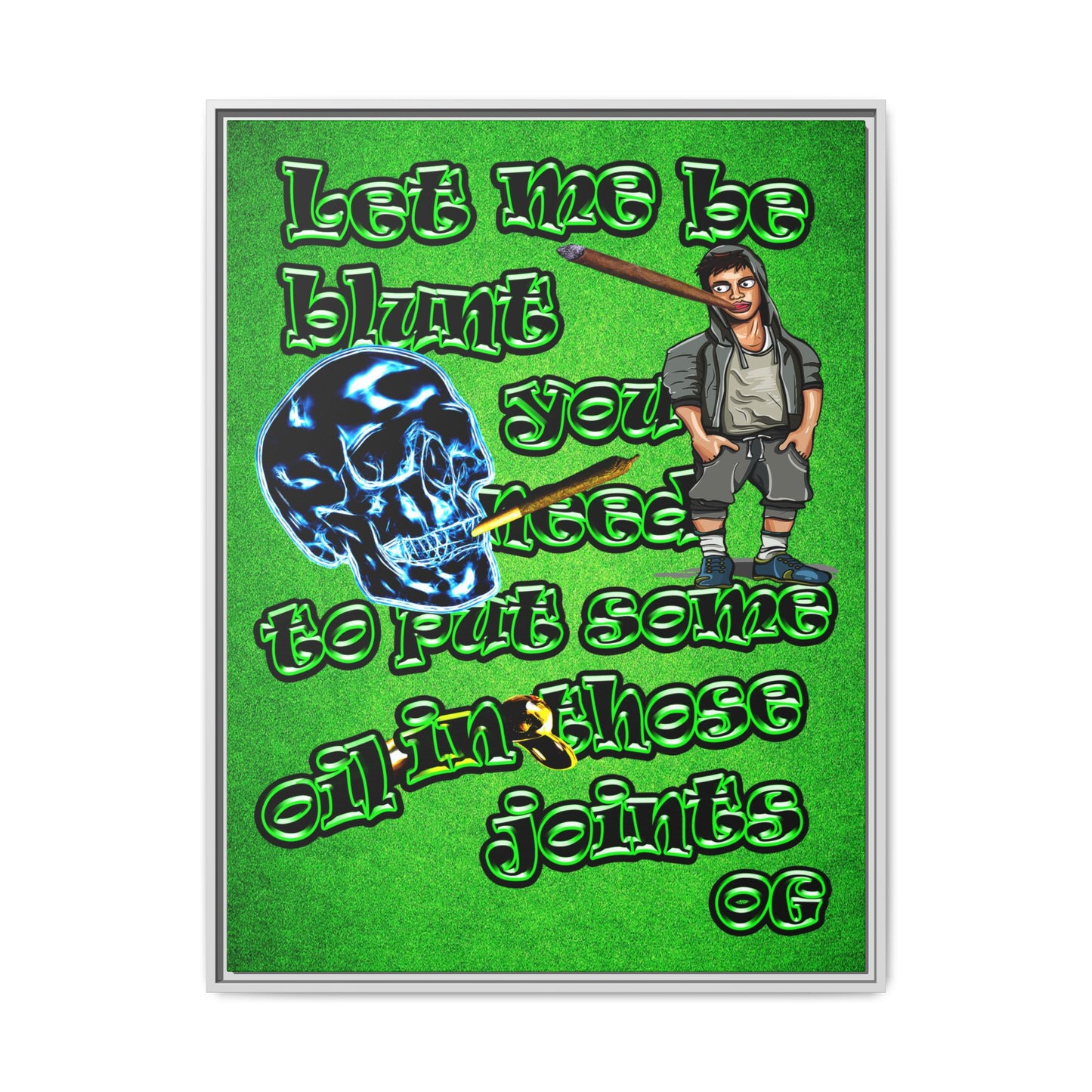 og - framed canvas art (green turf)