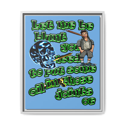 og - framed canvas art (light blue)