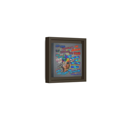 drop the beat - framed canvas art (grey-light grey)