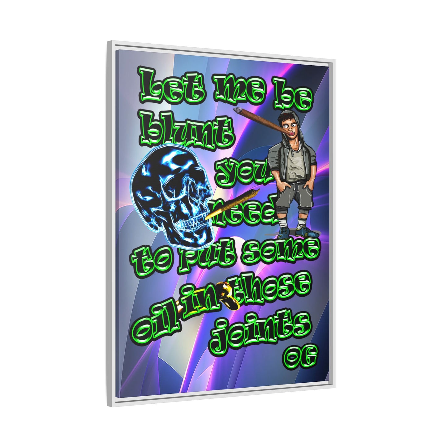 og - framed canvas art (grey-pink wave)