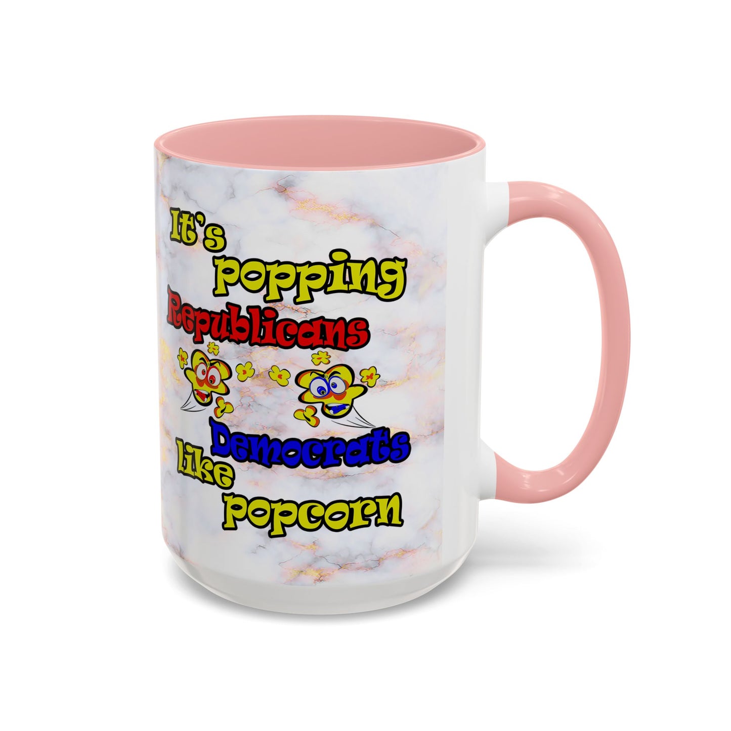 popping like popcorn - Accent Mug (white marble)