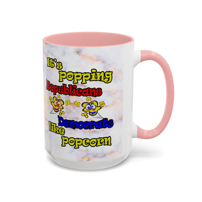 popping like popcorn - Accent Mug (white marble)