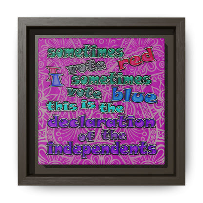declaration of the independents - framed canvas art (pink swirl)