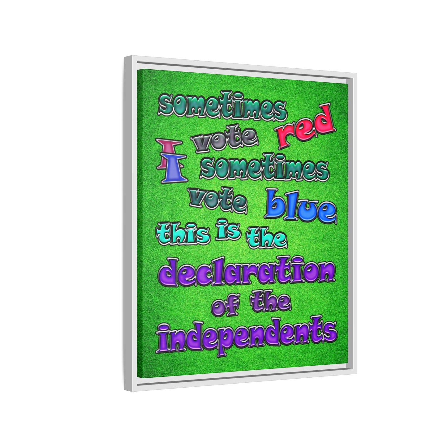 declaration of the independents - framed canvas art (green turf)