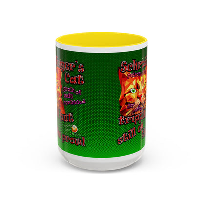 schrodinger's cat - Accent Mug (logo green)