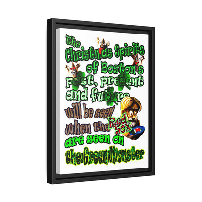 christmas spirits of boston - framed canvas art (white)