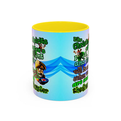 christmas spirits of boston - Accent Mug (light blue-pink wave)