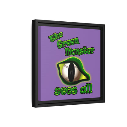 green monster - framed canvas art (light purple)