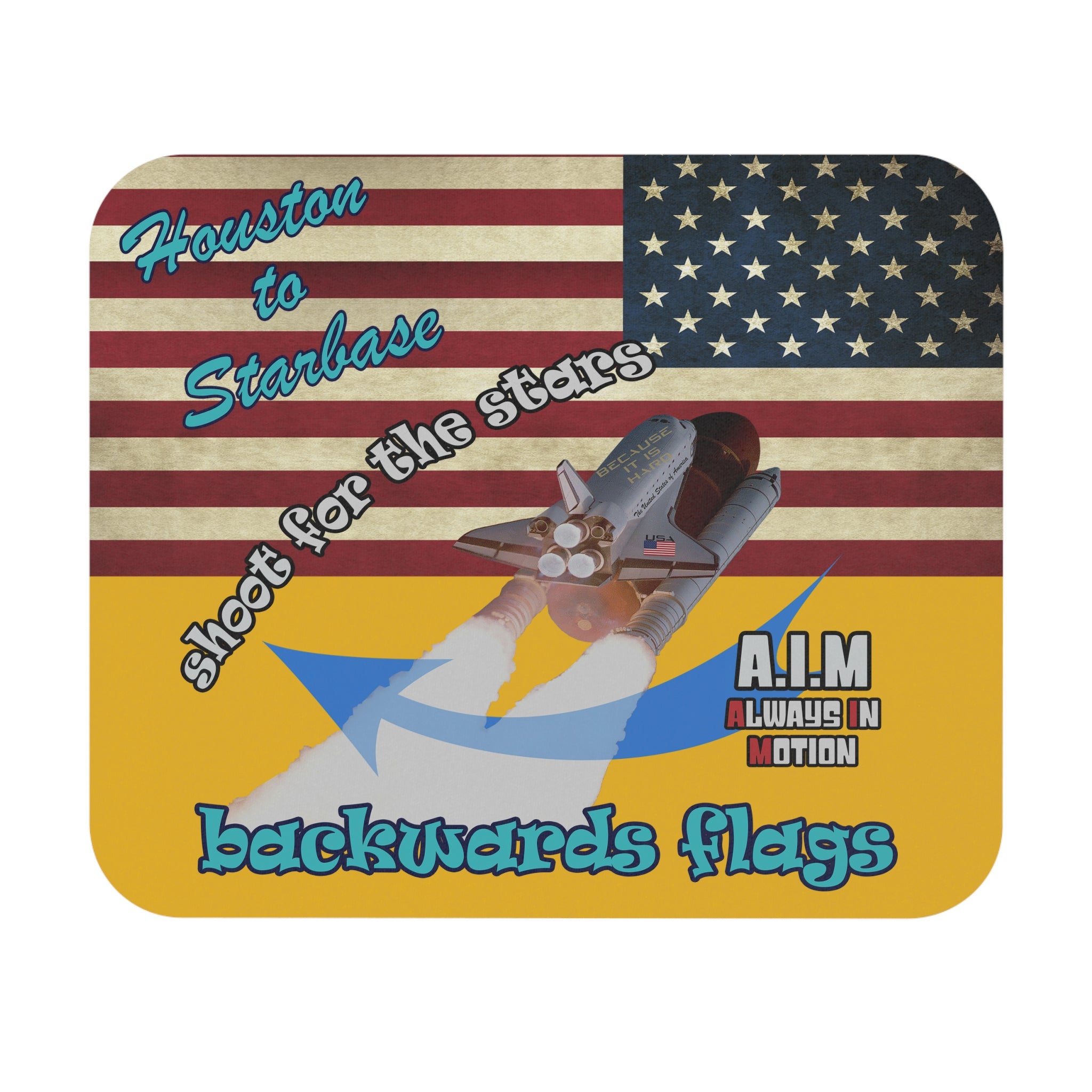 shoot for the stars - Mouse Pad (Rectangle) - (yellow)
