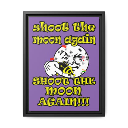 shoot the moon again - framed canvas art (light purple)
