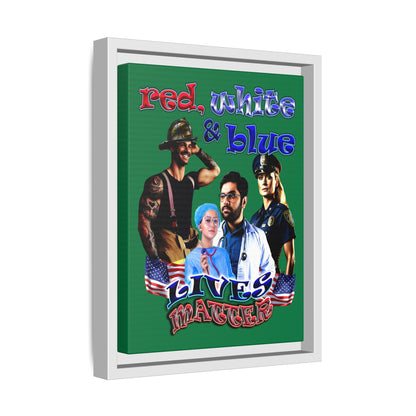 rw&b lives matter - framed canvas art (dark green)