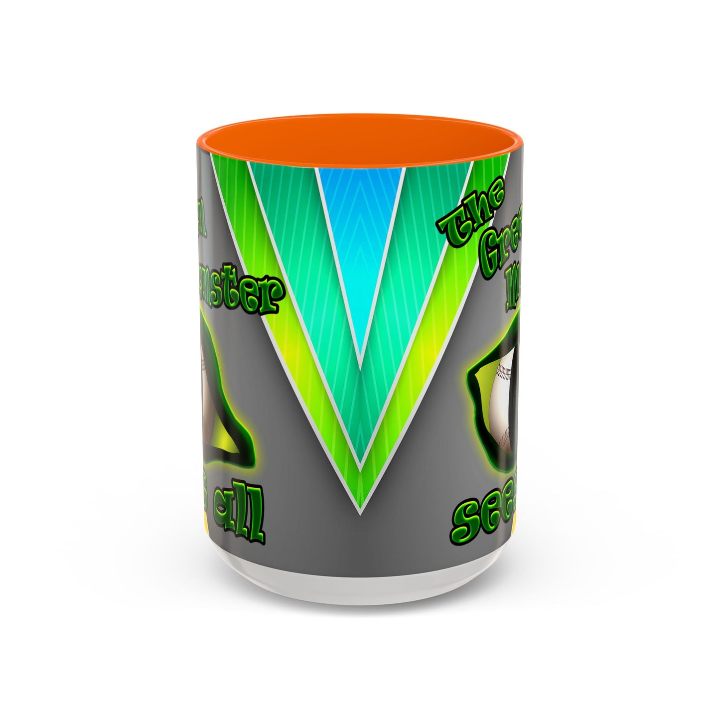 green monster - Accent Mug (rainbow split)