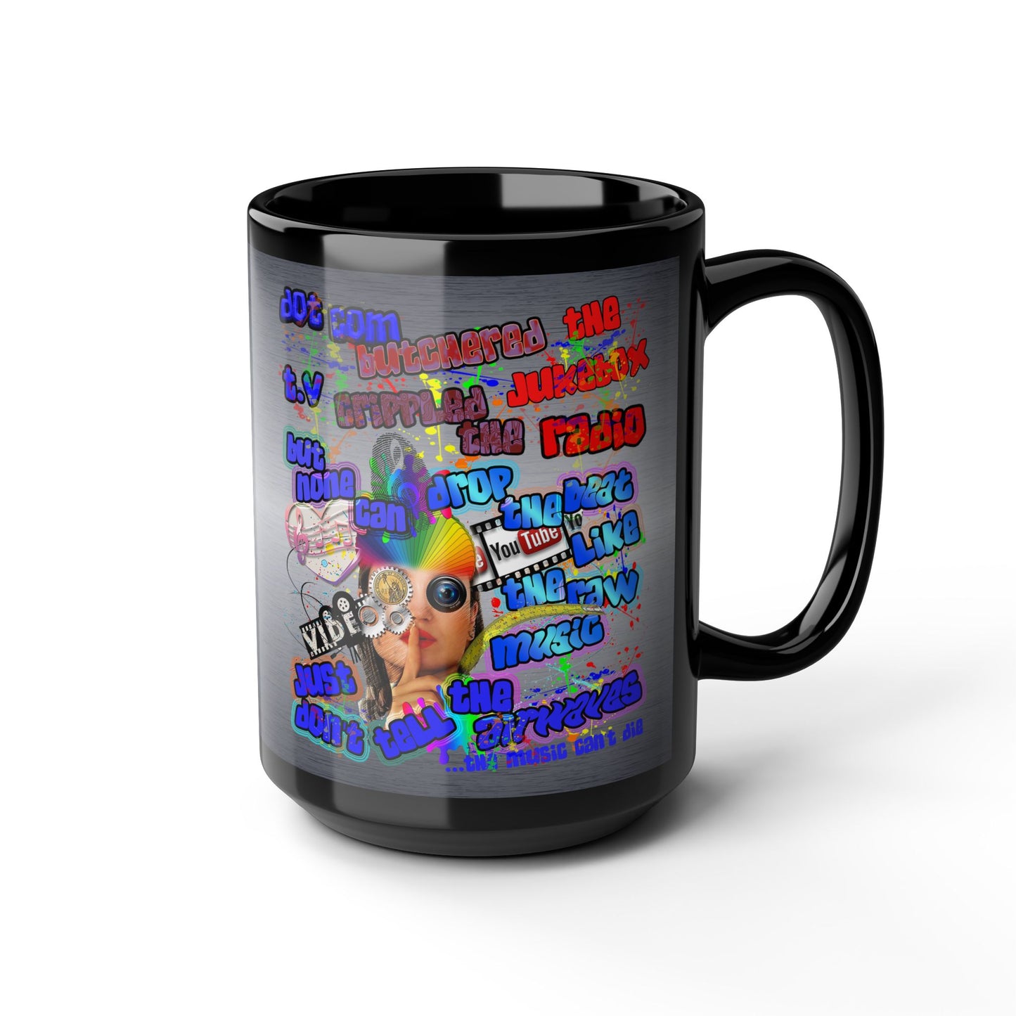drop the beat - Black Mug (brushed nickel)