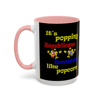 popping like popcorn - Accent Mug (black)