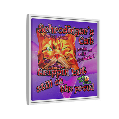 schrodinger's cat - framed canvas art (purple-pink wave)