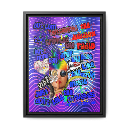 drop the beat - framed canvas art (purple wave)