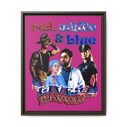 rw&b lives matter - framed canvas art (pink)