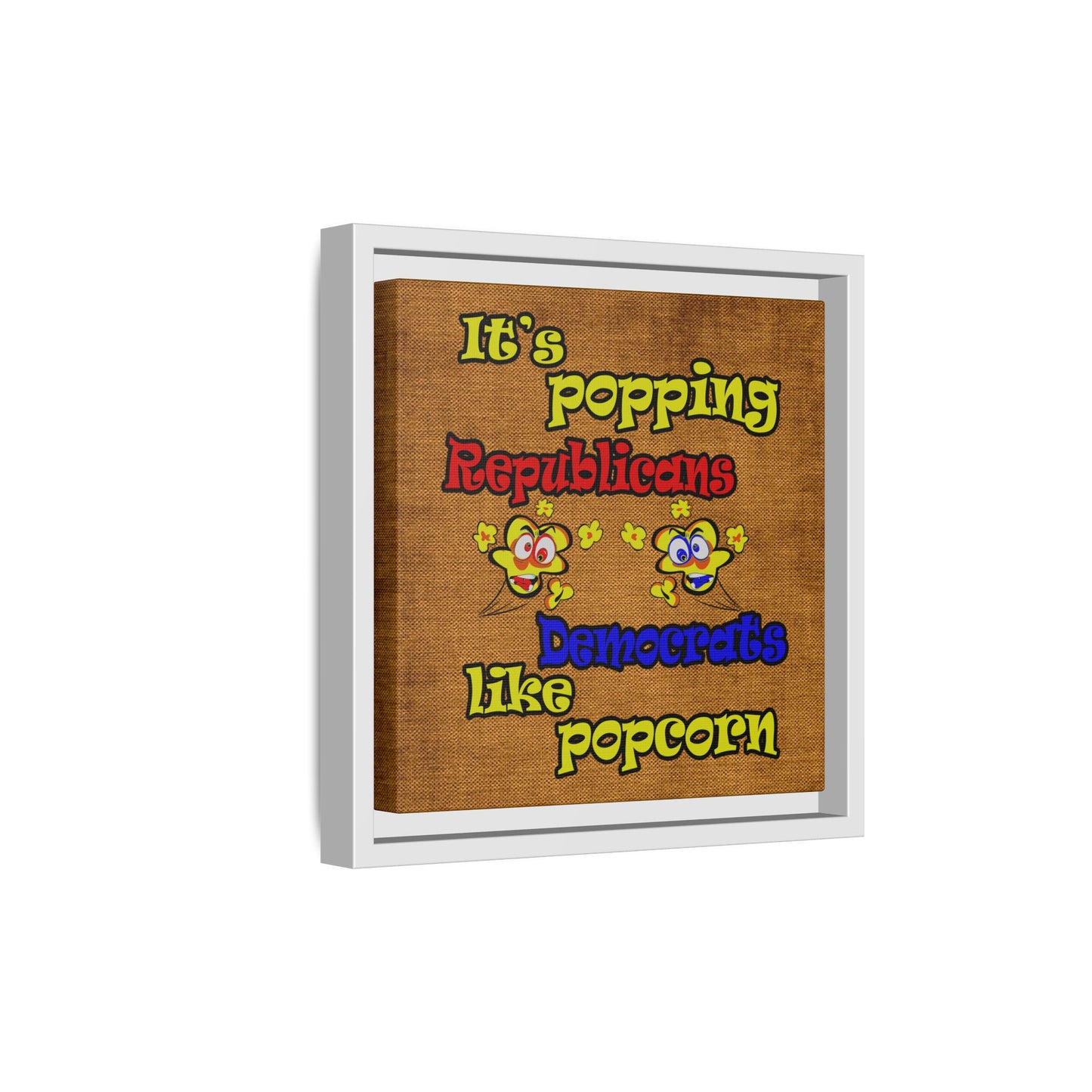 popping like popcorn - framed canvas art (brown papyrus)