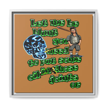 og - framed canvas art (light brown)