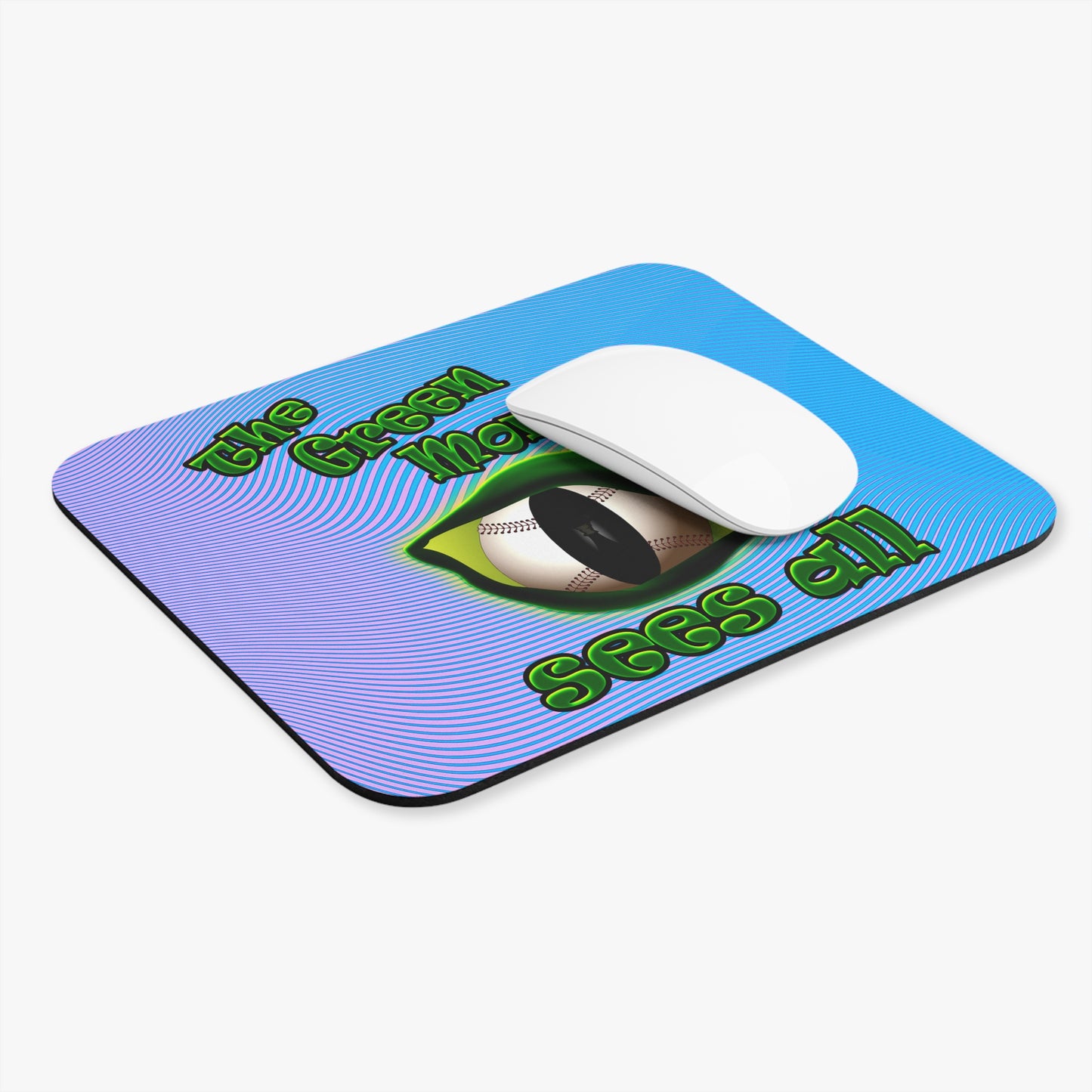 green monster - Mouse Pad (Rectangle) (light blue-purple wave)