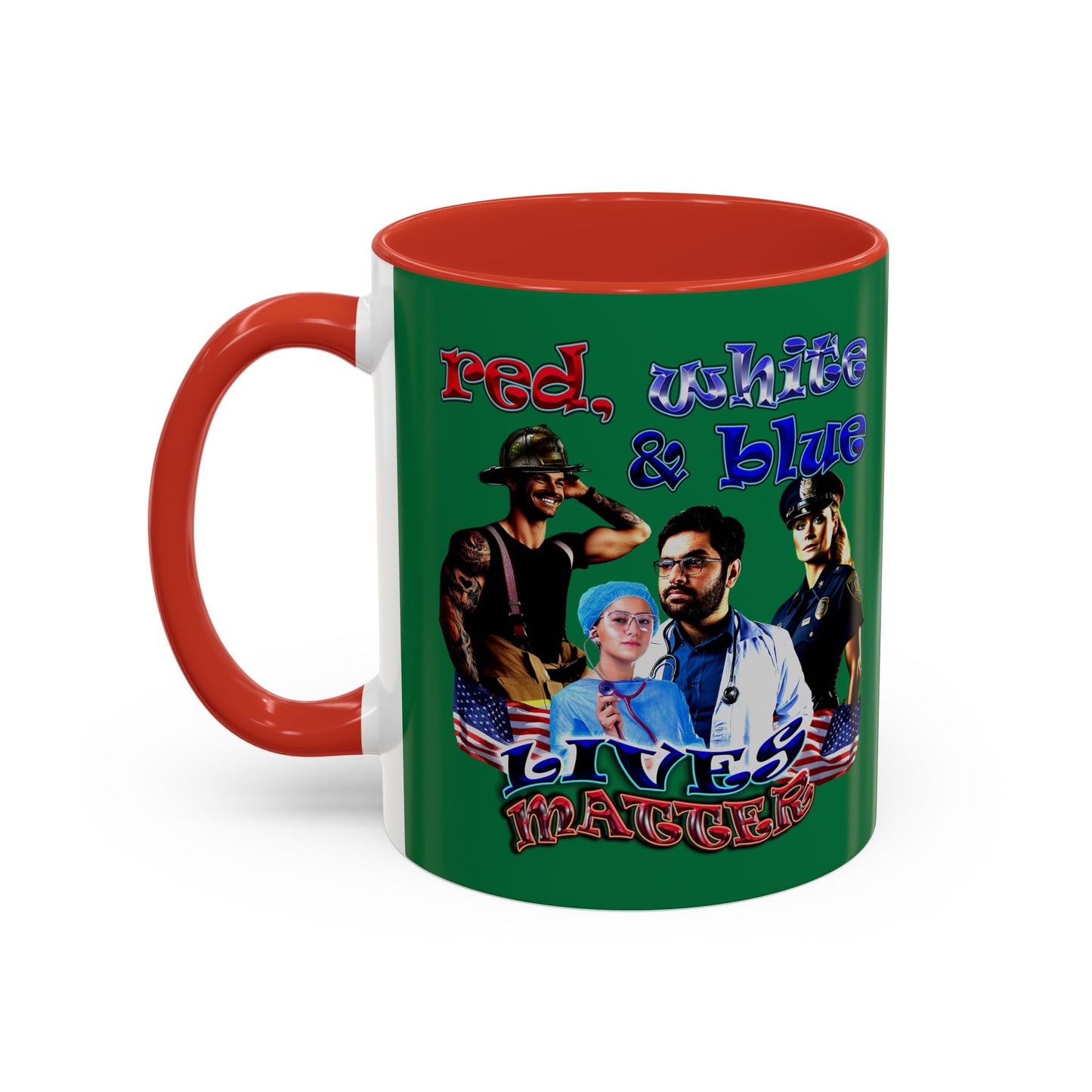 rw&b lives matter - Accent Mug (dark green)