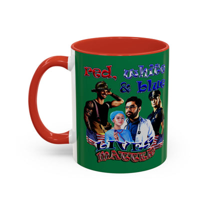 rw&b lives matter - Accent Mug (dark green)