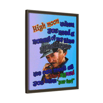 high noon - framed canvas art (light blue-purple wave)