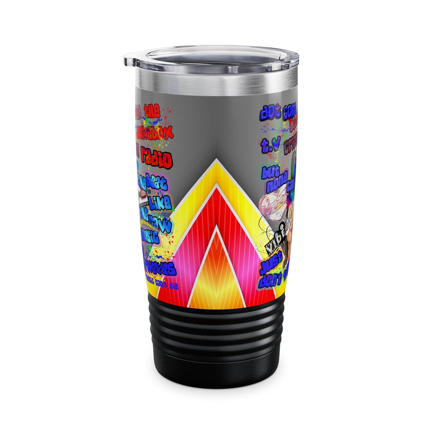 drop the beat - Ringneck Tumbler, 20oz  (rainbow split)