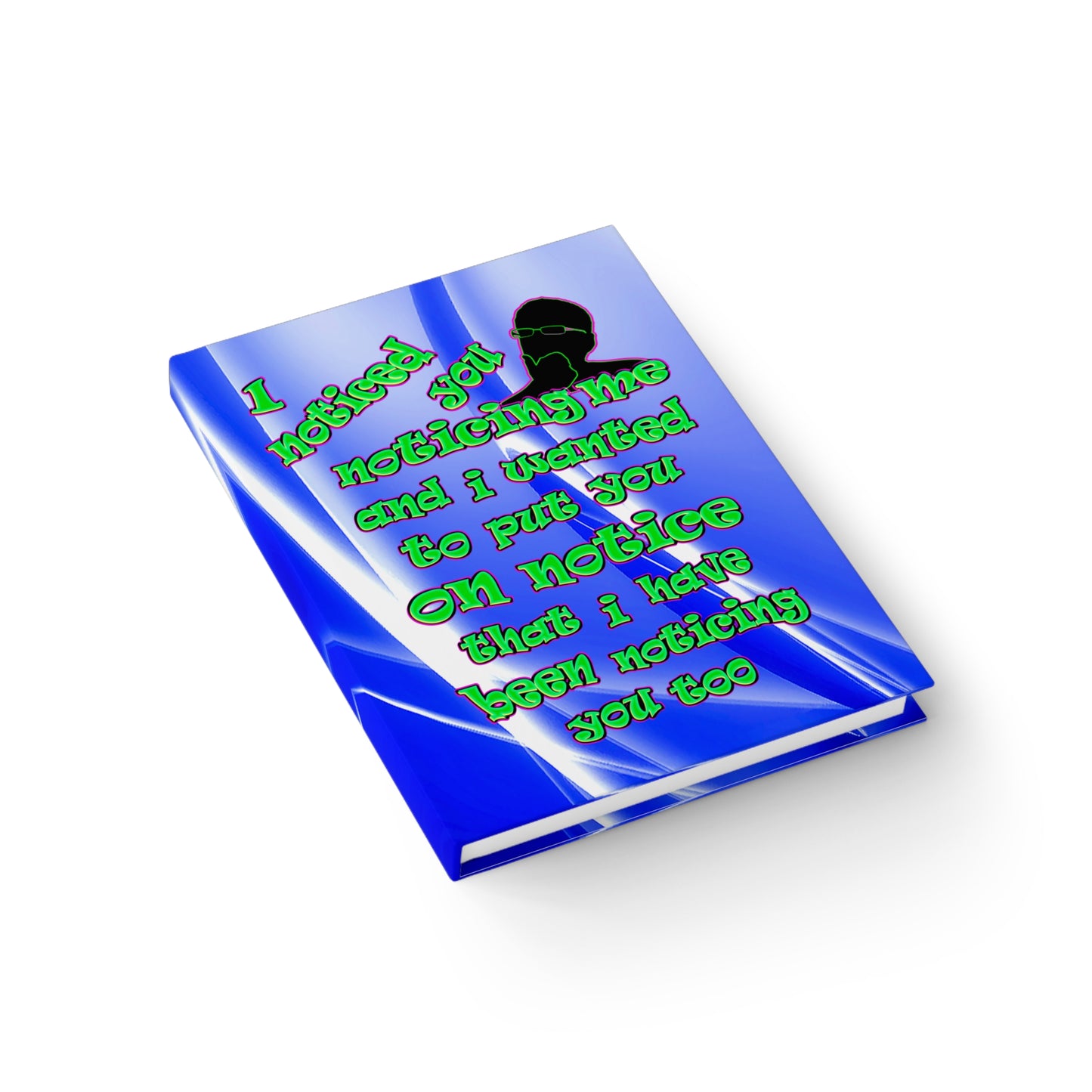 noticed you noticing - journal-lined (blue-white wave)