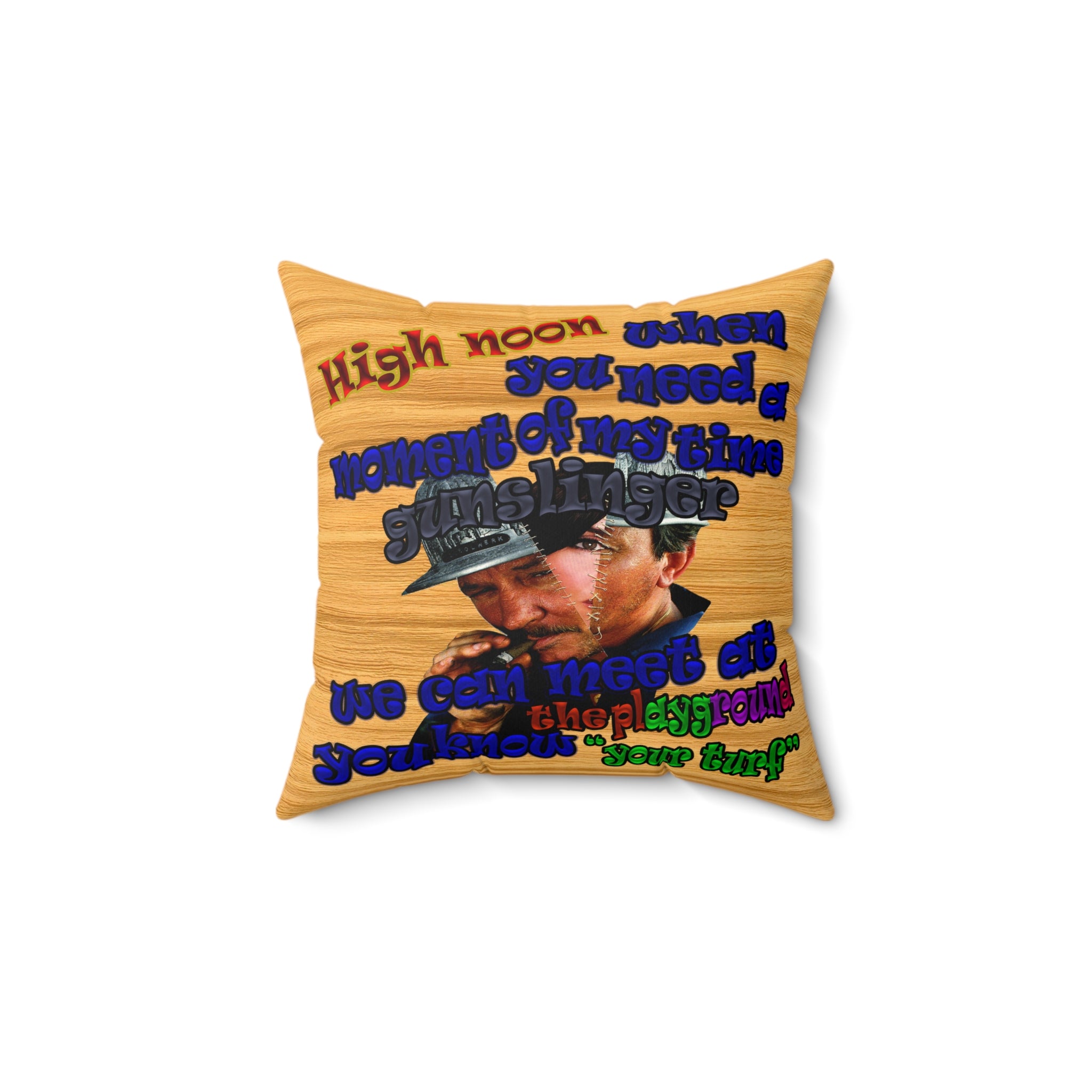 high noon - Spun Polyester Square Pillow - (butterscotch wood finish)