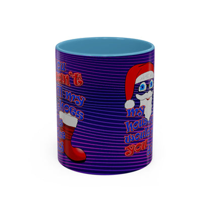 santa's shoes - Accent Mug (purple wave)