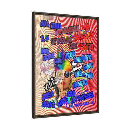 drop the beat - framed canvas art (yellow-orange wave)