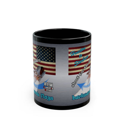 shoot for the stars - Black Mug (brushed nickel)